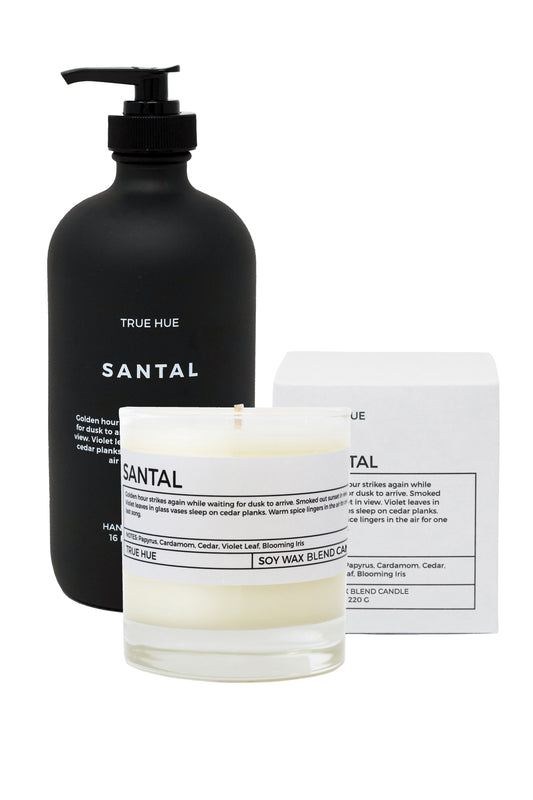 Santal Set: Candle and Hand + Body Wash